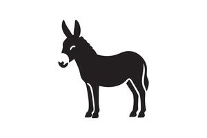 A black and white donkey icon on a white background vector