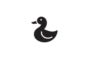 A black and white duck icon on a white background vector