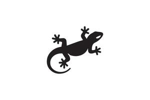 A black and white illustration of a lizard vector