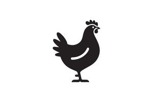 A black and white chicken icon on a white background vector