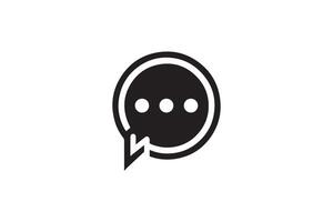 A black and white image of a speech bubble vector