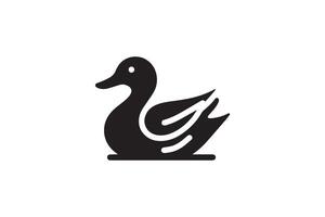 A black and white duck icon on a white background vector