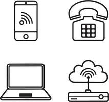 Simple and Clean Technological Elements Icon Set vector