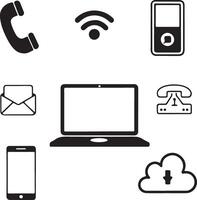 Various Tech Elements Icon Collection in Style vector