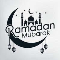Ramadan Mubarak template design with moon . vector