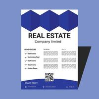 Real Estate flyer with brochure for your business vector