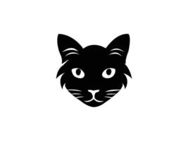 Cute Black Cat Head Silhouette Graphic vector