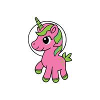 Cute Pink Unicorn in a Space Suit Design vector