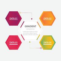 Gradient infographic design template with 4 level or steps or options vector