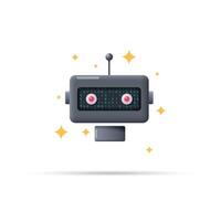 AI chatbot character design for science and business in 3d modern style. vector