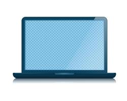 Laptop with blank screen isolated on light background. vector