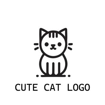 cute cat logo vector