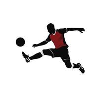 soccer player shooting the ball illustration silhouette vector