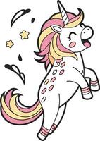 A cartoon unicorn with a star on its head vector
