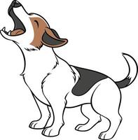 A cartoon dog with its mouth open and its tongue out vector