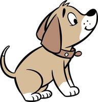 A cartoon dog with a collar and a collar vector