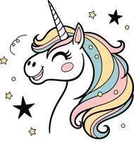 A unicorn with a star on its head vector