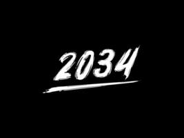 2034 Design Illustration, artistic, flat, simple, memorable and eye catching, can use for Calendar Design, Website, News, Content, Infographic or Graphic Design Element vector