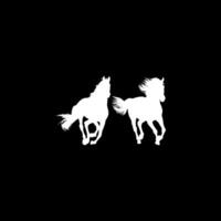 Pair Horse Silhouette, flat style, can use for Logo Gram, Art Illustration, Emblem, Pictogram, Apps, Website or Graphic Design Element vector