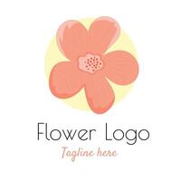 Pastle color flower logo with dummy text on white background illustration for various service and product brand identity. vector