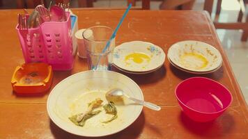 Post-Meal Table Setting with Leftovers video
