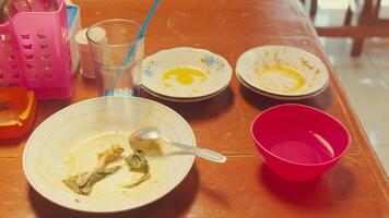 Post-Meal Table Setting with Empty Dishes video