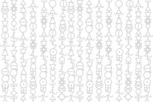Illustration grey line of the alchemy symbol pattern on white background. vector