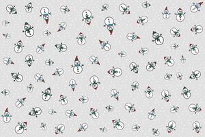 Abstract of Snowman on grey background with white dot. vector