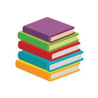 A stack of books on a white background vector