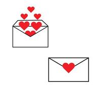 An open envelope with hearts inside vector