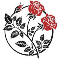 Roses in a circle vector
