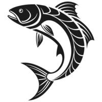 A fish silhouette on a white background vector