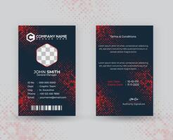 ID Card Template. Abstract moder halftone background design with Red, Blue, White and Black vector