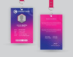 Employee Id Card Template Gradient Blue and Red design, Business Identity Card Template vector