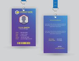 Id Card Design With Gradient Blue Navy Abstract Liquid vector