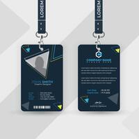Abstract id badge template with picture, id card template,ffice id card template, company id card template, employee id card template, id card template editable, vector