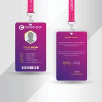 Id Card Design With Gradient Blue Navy and red Abstract design vector