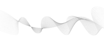 Abstract Gray Glowing Wave Lines on Gray Background - Modern Poster Background Illustration vector