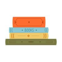 Cute stack of books. World Book Day. Education concept. Design template with a pile of open books. Simple funny clipart isolated on white. Book festival. vector