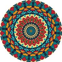 Artistic Mandala Featuring Interlocking Layers and Vibrant Color Gradients vector