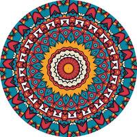 Vibrant Mandala Image with Bold Colors and Intricate Details vector