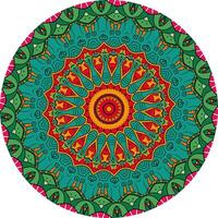 Stunning Mandala with Layered Patterns and a Fusion of Bold Hues vector
