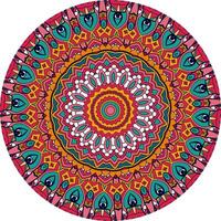 Circular Mandala Featuring Concentric Patterns and Bright Color Themes vector