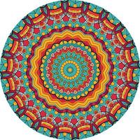 Bohemian Mandala Design with Vibrant Color Schemes and Bold Lines vector