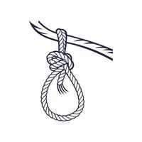A rope hanging from a tree branch vector