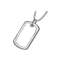 A dog tag with a chain hanging from it vector