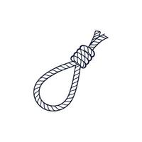 A rope tied to a hook on a white background vector