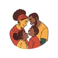A family is hugging and smiling together vector