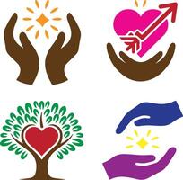 A unique set of donation logo illustration vector