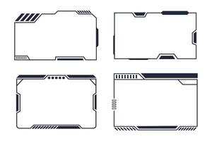 Cyberpunk Futuristic Frames Design Template Elements Pack vector